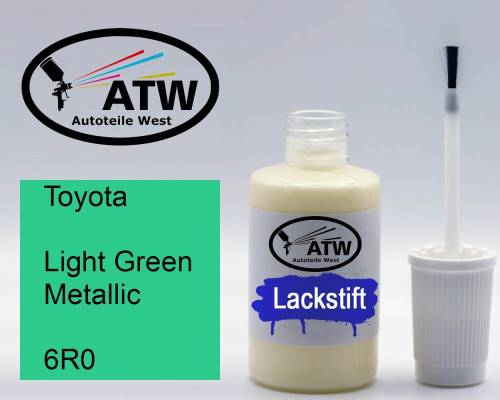 Toyota, Light Green Metallic, 6R0: 20ml Lackstift, von ATW Autoteile West.